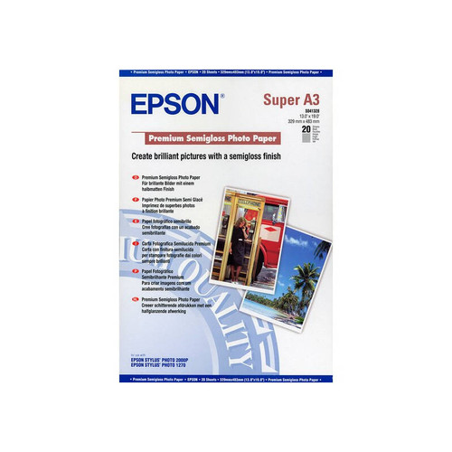 Epson S041328 Premium Semi-Gloss A3+ Paper - 20 Sheets Epson S041328 Premium Semi-Gloss A3+ Paper - 20 Sheets