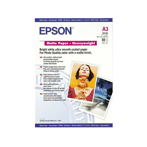 Epson S041261 Matte Heavy Weight Paper 167gsm - 50 Sheets A3 Epson S041261 Matte Heavy Weight Paper 167gsm - 50 Sheets A3