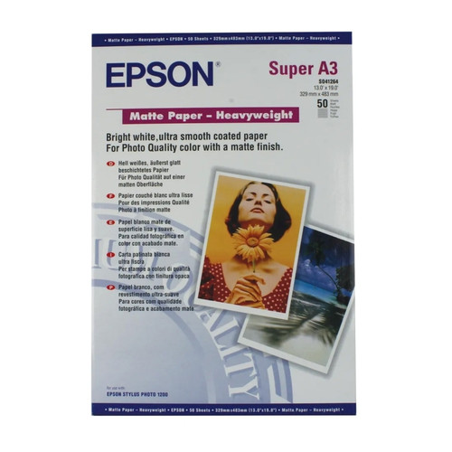 Epson Presentation Paper A3+ Heavy Weight Matte 167gsm - 50 Sheets Epson Presentation Paper A3+ Heavy Weight Matte 167gsm - 50 Sheets