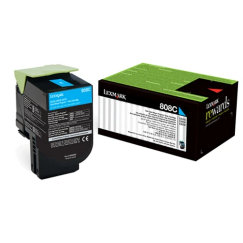 Lexmark 808C Cyan Toner - 1,000 pages