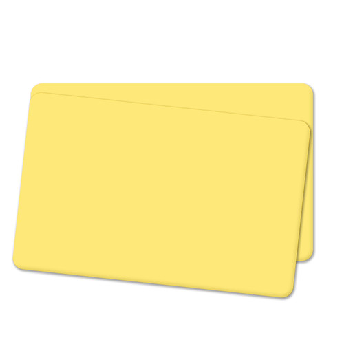 Cards .76mm PVC Food Safe Yellow Dual Sided CR80 (500 Pack) Cards .76mm PVC Food Safe Yellow Dual Sided CR80 (500 Pack)