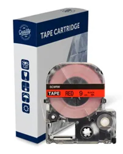 Compatible Epson Label Tapes Black Text on Red Label Tape 9mm wide x 8 metres long Compatible Epson Label Tapes Black Text on Red Label Tape 9mm wide x 8 metres long