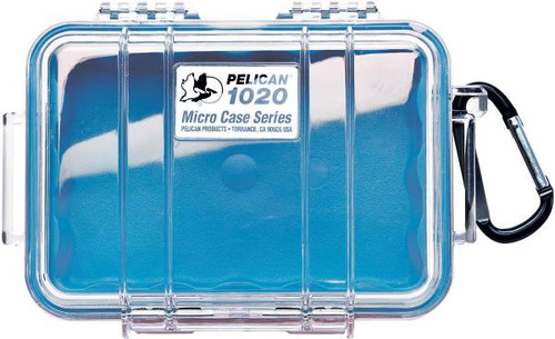 Pelican 1020 Micro Case - Clear with Blue