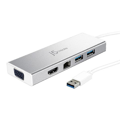 J5create JUD380 USB 3.0 Mini Dock for Dual display (Adapter includes HDMI & VGA output, USB 3.1 Type-A port x 2, Gigabit Ethernet port) J5create JUD380 USB 3.0 Mini Dock for Dual display (Adapter includes HDMI & VGA output, USB 3.1 Type-A port x 2, Gigabit Ethernet port)