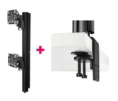 Atdec AWMS-2-LTHT75 Heavy Duty Dual Mount + 750mm Post / 18kg (40lb) Flat Screens, 12kg (26.5lb) Curved Screens + Heavy-Duty FClamp Desk Fixing, Black Atdec AWMS-2-LTHT75 Heavy Duty Dual Mount + 750mm Post / 18kg (40lb) Flat Screens, 12kg (26.5lb) Curved Screens + Heavy-Duty FClamp Desk Fixing, Black