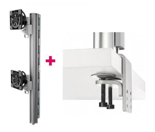 Atdec AWMS-2-LTHT75 Heavy Duty Dual Mount + 750mm Post / 18kg (40lb) Flat Screens, 12kg (26.5lb) Curved Screens + Heavy-Duty FClamp DeskFixing, Silver Atdec AWMS-2-LTHT75 Heavy Duty Dual Mount + 750mm Post / 18kg (40lb) Flat Screens, 12kg (26.5lb) Curved Screens + Heavy-Duty FClamp DeskFixing, Silver