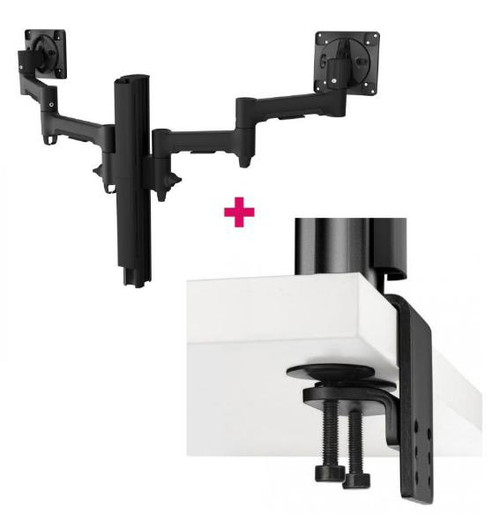 Atdec AWMS-2-4640 Dual Monitor Swing Arms on 400mm Post / 12kg (26.5lb) Flat Screen, 10kg (22lb) Curved Screen + Heavy-Duty FClamp Desk Fixing, Black Atdec AWMS-2-4640 Dual Monitor Swing Arms on 400mm Post / 12kg (26.5lb) Flat Screen, 10kg (22lb) Curved Screen + Heavy-Duty FClamp Desk Fixing, Black