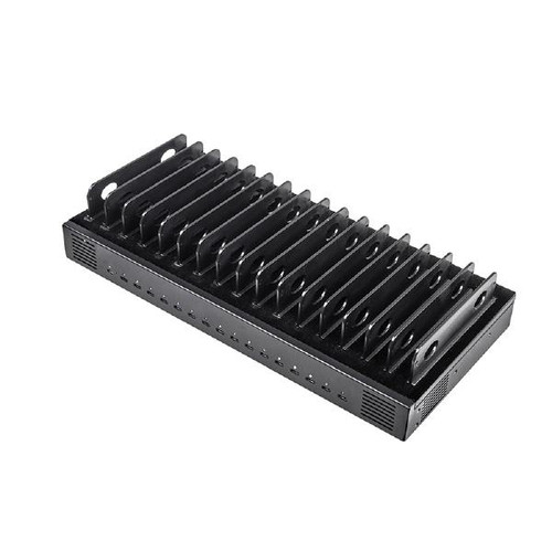 Shintaro Multi Port Charger/Dock with Adjustable Bays - Black, 16 USB-C