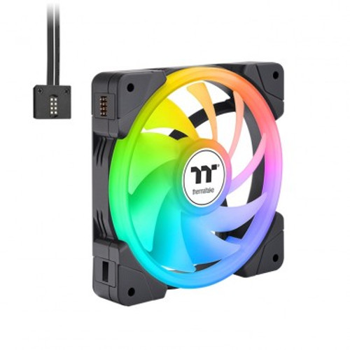 Thermaltake CL-F167-PL12SW-A, SWAFAN EX12, Size: 120mm, Airflow: 57.11CFM, Noise: 30.6dBA, ARGB, Black, Pack of 3, 2 Year Warranty Thermaltake CL-F167-PL12SW-A, SWAFAN EX12, Size: 120mm, Airflow: 57.11CFM, Noise: 30.6dBA, ARGB, Black, Pack of 3, 2 Year Warranty