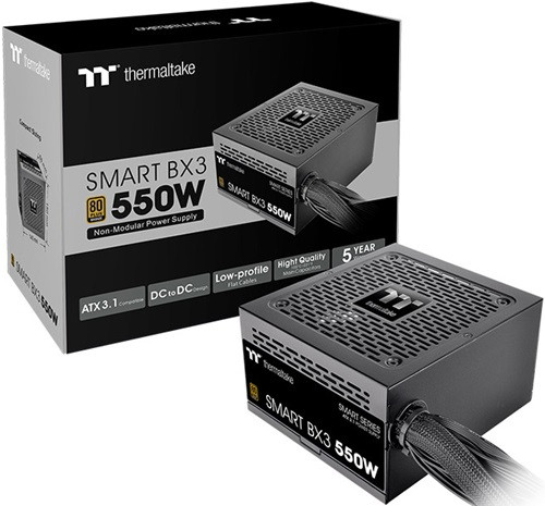 Thermaltake PS-SPD-0550NNFABA-3, Smart BX3, 550W, 80 Plus Bronze, Non Modular, Fan: 120mm, ATX, MTBF: 100,000 Hours, 5 Year Warranty Thermaltake PS-SPD-0550NNFABA-3, Smart BX3, 550W, 80 Plus Bronze, Non Modular, Fan: 120mm, ATX, MTBF: 100,000 Hours, 5 Year Warranty