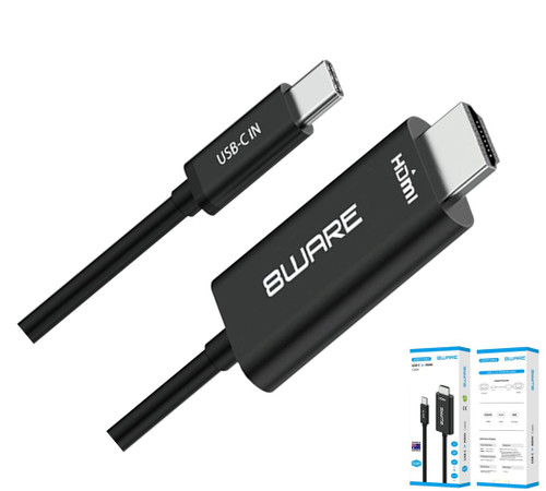 8ware 1m USB-C to HDMI 4K Male to Male Adapter Converter Cable Retail Pack for PC Notebook iPad MacBook Pro/Air Surface Dell XPS to Monitor Projector 8ware 1m USB-C to HDMI 4K Male to Male Adapter Converter Cable Retail Pack for PC Notebook iPad MacBook Pro/Air Surface Dell XPS to Monitor Projector