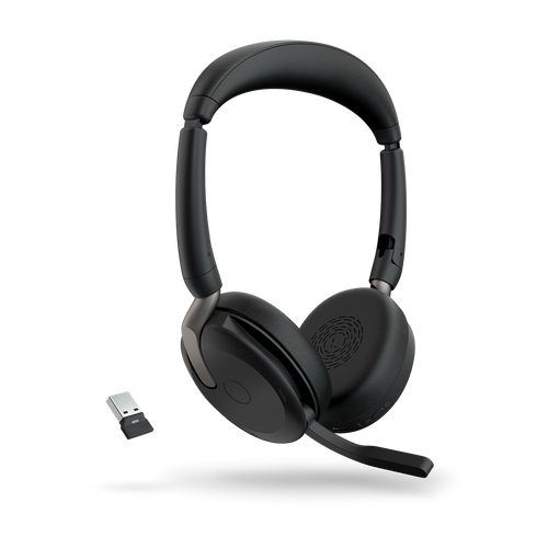 Jabra Evolve2 65 Flex UC Stereo Bluetooth Headset, Link380a USB-A Dongle Included, Foldable Design, 2Yr Warranty Jabra Evolve2 65 Flex UC Stereo Bluetooth Headset, Link380a USB-A Dongle Included, Foldable Design, 2Yr Warranty
