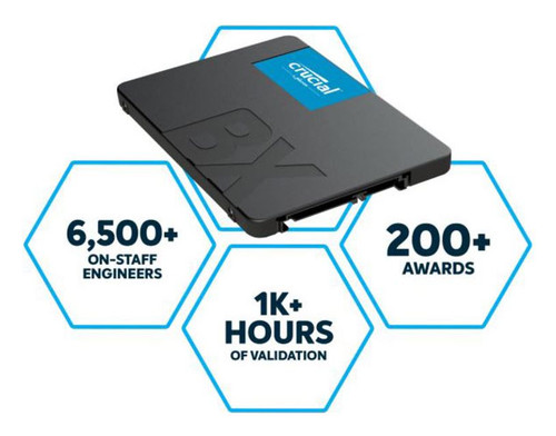 Crucial BX500 4TB 2.5' SATA3 6Gb/s SSD - 3D NAND 540/500MB/s 7mm 1.5 mil MTBF 3yr wty Acronis True Image Solid State Drive Crucial BX500 4TB 2.5' SATA3 6Gb/s SSD - 3D NAND 540/500MB/s 7mm 1.5 mil MTBF 3yr wty Acronis True Image Solid State Drive