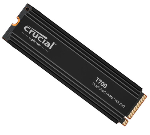 Crucial T700 4TB Gen5 NVMe SSD Heatsink 12400/11800 MB/s R/W 2400TBW 1500K IOPs 1.5M hrs MTTF with DirectStorage Intel 13th Gen & AMD Ryzen 7000 Crucial T700 4TB Gen5 NVMe SSD Heatsink 12400/11800 MB/s R/W 2400TBW 1500K IOPs 1.5M hrs MTTF with DirectStorage Intel 13th Gen & AMD Ryzen 7000