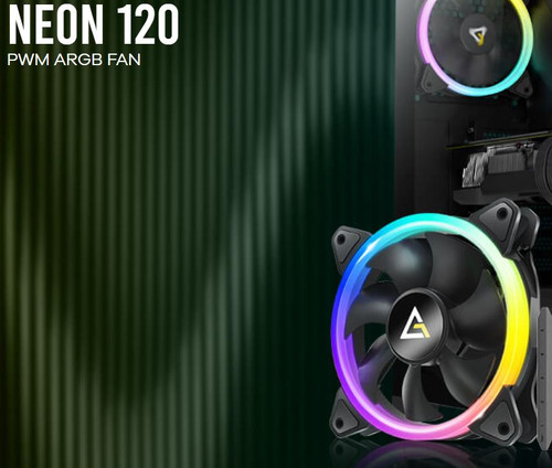 Antec Neon 12 ARGB with Full Spectrum ARGB and efficient cooling. Visual appealing & Heat dissipation, Hydraulic Bearing 120CM Case 4P PWM, 3P Pwr Antec Neon 12 ARGB with Full Spectrum ARGB and efficient cooling. Visual appealing & Heat dissipation, Hydraulic Bearing 120CM Case 4P PWM, 3P Pwr