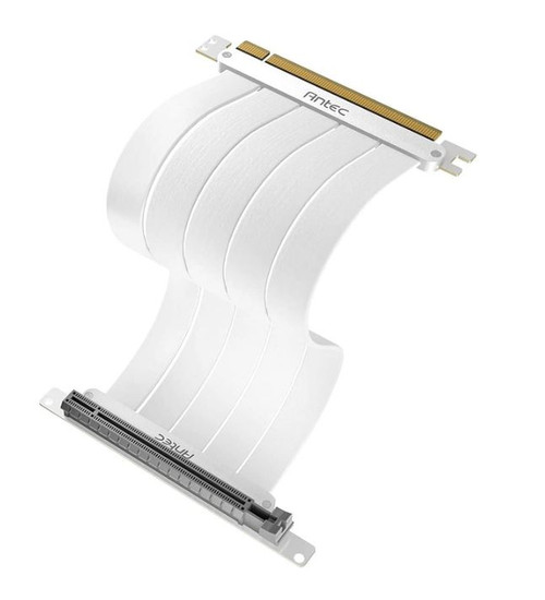 Antec PCIE-4.0 Riser Cable (200mm) White, Up to RTX4090 / 7900XT. High End Gold Plated and Shielded six Layer PCB. FPS lossless output and Stability. Antec PCIE-4.0 Riser Cable (200mm) White, Up to RTX4090 / 7900XT. High End Gold Plated and Shielded six Layer PCB. FPS lossless output and Stability.
