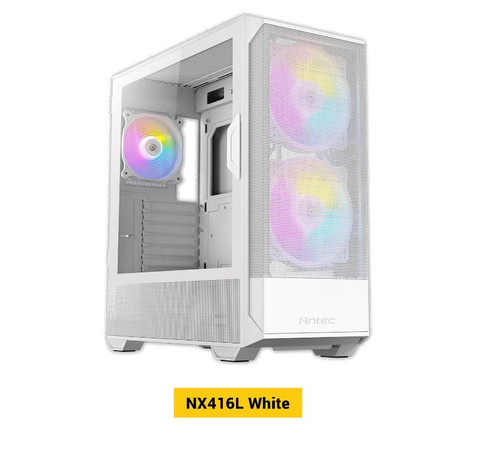 Antec NX416 Mesh White ATX. USB-C x1, USB 3.0 x. 2x ARGB 160mm + 1x ARGB 120mm Fans. LED & PWM Controller. SSD Storage, Cable Routing, Gaming Case Antec NX416 Mesh White ATX. USB-C x1, USB 3.0 x. 2x ARGB 160mm + 1x ARGB 120mm Fans. LED & PWM Controller. SSD Storage, Cable Routing, Gaming Case