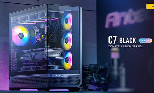 Antec C7-ARGB E-ATX Seamless Panoramic 270 View, USB-C, 4x ARGB PWM Fans. Side Radiator Support. RTX 4090, Back Connect MBs, Flip Door, Black Case Antec C7-ARGB E-ATX Seamless Panoramic 270 View, USB-C, 4x ARGB PWM Fans. Side Radiator Support. RTX 4090, Back Connect MBs, Flip Door, Black Case
