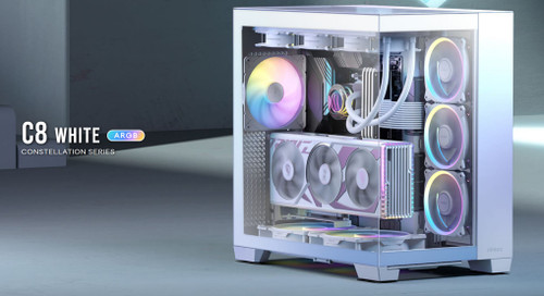 Antec C8 ARGB White E-ATX, ATX, Dual Chamber, 2x 16CM ARGB Reverse Fans, 1x 14CM ARGB, USB-C, Large Clearance, 8x PCI for Large GPU, Ultra Case Antec C8 ARGB White E-ATX, ATX, Dual Chamber, 2x 16CM ARGB Reverse Fans, 1x 14CM ARGB, USB-C, Large Clearance, 8x PCI for Large GPU, Ultra Case