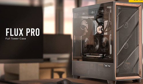 Antec FLUX PRO, E-ATX, Premium Walnut, Iunity Temperature Disp. CPU and GPU LED Display, 6x High Performance Fans, ARGB PWN Ctrl, PSU Shift, Case Antec FLUX PRO, E-ATX, Premium Walnut, Iunity Temperature Disp. CPU and GPU LED Display, 6x High Performance Fans, ARGB PWN Ctrl, PSU Shift, Case