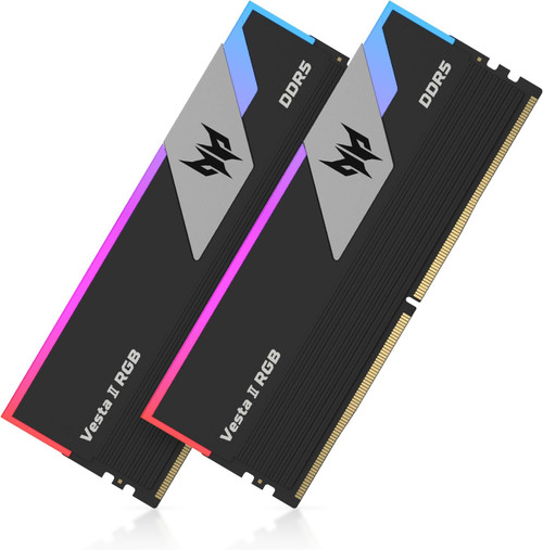 PREDATOR VESTAII 32GB 16GBx2 Black RGB DDR5 Memory 6000Mhz 1R*8 CL32 PREDATOR VESTAII 32GB 16GBx2 Black RGB DDR5 Memory 6000Mhz 1R*8 CL32