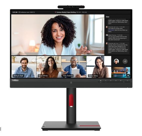 Lenovo ThinkVision T24mv-30 23.8' FHD USB-C Docking IPS Monitor Height Adjust Tilt Swivel Pivot Webcam Daisy Chain DP HDMI LAN 4xUSB3.2 Hub Speakers