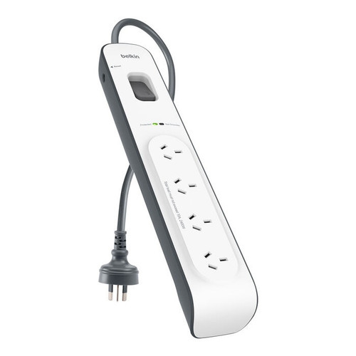 Belkin BSV400 4-Outlet 2-Meter Surge Protection Strip, Complete Three-line AC protection, Protects Against Spikes And Fluctuations, CEW $20,000,2YR Belkin BSV400 4-Outlet 2-Meter Surge Protection Strip, Complete Three-line AC protection, Protects Against Spikes And Fluctuations, CEW $20,000,2YR