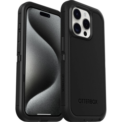 OtterBox Defender XT MagSafe Apple iPhone 15 Pro (6.1') Case Black - (77-92956), DROP+ 5X Military Standard, Multi-Layer, Raised Edges