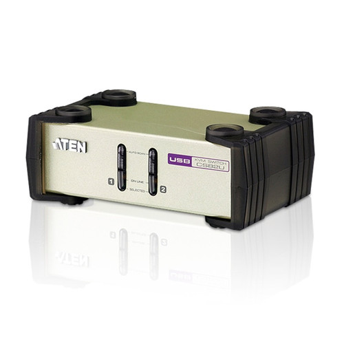 Aten Desktop KVM Switch 2 Port Single Display VGA, Both USB & PS/2 Options, Custom Cables Included, Selection Via Front Panel, Aten Desktop KVM Switch 2 Port Single Display VGA, Both USB & PS/2 Options, Custom Cables Included, Selection Via Front Panel,