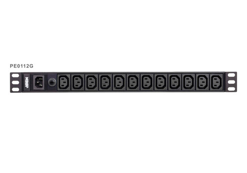 Aten 12-Port 10A Power Distribution Unit - Basic PDU, 1U Rackmount Design 12x C13 AC Outputs, Overload protection (PE0112G) Aten 12-Port 10A Power Distribution Unit - Basic PDU, 1U Rackmount Design 12x C13 AC Outputs, Overload protection (PE0112G)