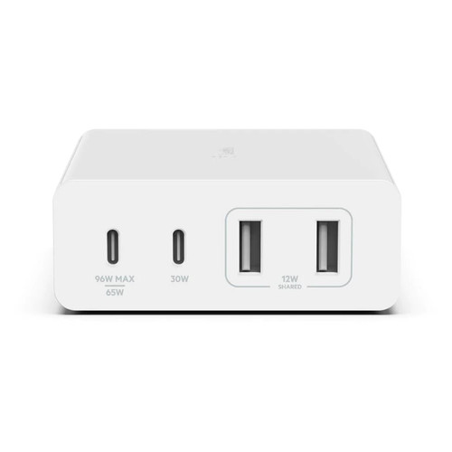 Belkin BoostCharge Pro 4-Port GaN Charger 108W - White(WCH010auWH), 2xUSB-C & 2xUSB-A,2M Cable,Intelligent and Fast Charger,Compact Laptop Charger,2YR Belkin BoostCharge Pro 4-Port GaN Charger 108W - White(WCH010auWH), 2xUSB-C & 2xUSB-A,2M Cable,Intelligent and Fast Charger,Compact Laptop Charger,2YR