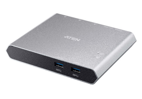 Aten Sharing Switch 2x2 USB-C, 2x Devices, 2x USB 3.2 Gen2 Ports, Power Passthrough, Remote Port Selector, Plug and Play Aten Sharing Switch 2x2 USB-C, 2x Devices, 2x USB 3.2 Gen2 Ports, Power Passthrough, Remote Port Selector, Plug and Play