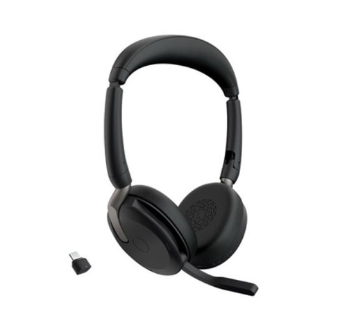 Jabra Evolve2 65 Flex MS Stereo Bluetooth Headset, Link380c USB-C Dongle Included, Foldable Design, 2Yr Warranty Jabra Evolve2 65 Flex MS Stereo Bluetooth Headset, Link380c USB-C Dongle Included, Foldable Design, 2Yr Warranty