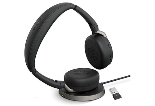Jabra Evolve2 65 Flex MS Stereo Bluetooth Headset, Link380c USB-C Dongle & Wireless Charging Stand Included, Foldable Design, 2Yr Warranty Jabra Evolve2 65 Flex MS Stereo Bluetooth Headset, Link380c USB-C Dongle & Wireless Charging Stand Included, Foldable Design, 2Yr Warranty