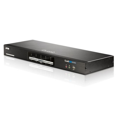 Aten Desktop KVMP Switch 4 Port Dual Display DVI Dual Link w/ audio, 2x Custom KVM Cables Included, 2x USB Port, Selection Via Front Panel Aten Desktop KVMP Switch 4 Port Dual Display DVI Dual Link w/ audio, 2x Custom KVM Cables Included, 2x USB Port, Selection Via Front Panel