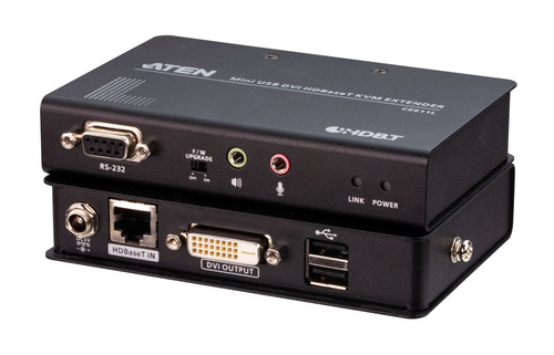 Aten DVI HDBaseT Mini KVM Extender, extends USB Keyboard and mouse with DVI video up to 1920 x 1200 @ 100m (Cat 6a), 2 USB 2.0 ports, Aten DVI HDBaseT Mini KVM Extender, extends USB Keyboard and mouse with DVI video up to 1920 x 1200 @ 100m (Cat 6a), 2 USB 2.0 ports,