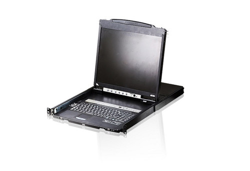 Aten Rackmount KVM Switch Dual Rail 8 Port VGA PS/2-USB w/ 19' LCD Display, 2x Custom KVM Cables Included, 1280x1024@75hz Display, LED Illumination Aten Rackmount KVM Switch Dual Rail 8 Port VGA PS/2-USB w/ 19' LCD Display, 2x Custom KVM Cables Included, 1280x1024@75hz Display, LED Illumination