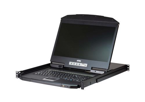 Aten Rackmount KVM Switch 16 Port VGA w/ 18.5' LCD Display, 2x Custom KVM Cables Included, 1366x768@60hz Display, Short Depth Design Aten Rackmount KVM Switch 16 Port VGA w/ 18.5' LCD Display, 2x Custom KVM Cables Included, 1366x768@60hz Display, Short Depth Design