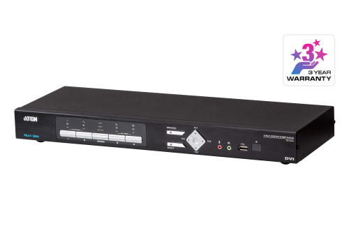 Aten 4-Port DVI Multi-View KVMP Switch, Quad View with Picture in Picture, support up to 1920 x 1200 @ 60 Hz, 4 DVI USB KVM Cables Included Aten 4-Port DVI Multi-View KVMP Switch, Quad View with Picture in Picture, support up to 1920 x 1200 @ 60 Hz, 4 DVI USB KVM Cables Included