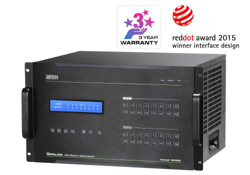 Aten 16x16 Modular Digital Matrix with Scaler, Seamless Switch, Hot-swappable Aten I/O boards, control via front-panel pushbuttons (PROJECT) Aten 16x16 Modular Digital Matrix with Scaler, Seamless Switch, Hot-swappable Aten I/O boards, control via front-panel pushbuttons (PROJECT)