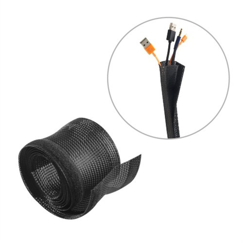 Brateck Flexible Cable Wrap Sleeve with Hook and Loop Fastener (135mm/5.3' Width) Material Polyester Dimensions 1000x135mm - Black Brateck Flexible Cable Wrap Sleeve with Hook and Loop Fastener (135mm/5.3' Width) Material Polyester Dimensions 1000x135mm - Black