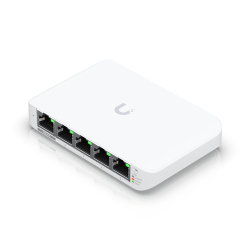 Ubiquiti USW Flex Mini, UniFi, Layer 2 Gigabit Switch, 5x GbE RJ45 Ports, Power Via PoE (802.3af) / USB Type-C 5V 1A,Incl 2Yr Warr
