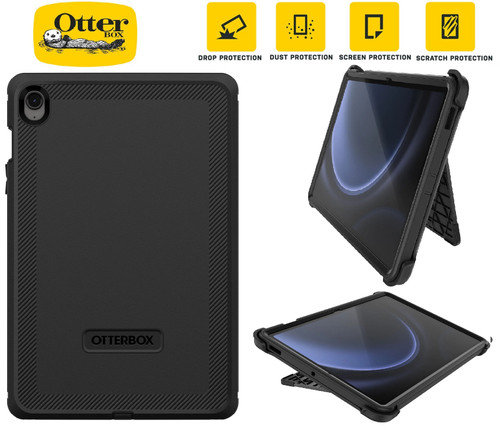 OtterBox Defender Samsung Galaxy Tab S9 FE (10.9') Case Black - (77-95041), DROP+ 2X military standard, Multi-layer, Built-in screen protector OtterBox Defender Samsung Galaxy Tab S9 FE (10.9') Case Black - (77-95041), DROP+ 2X military standard, Multi-layer, Built-in screen protector
