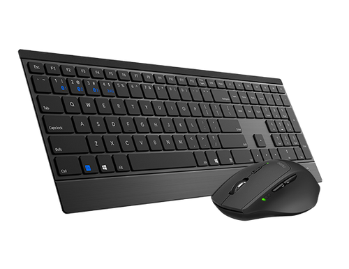 RAPOO 9500M Bluetooth & 2.4G Wireless Keyboard Mouse Combo Black- Multi-Device connection - Adjustable1600DPI 4.5mm Ultra-Slim. 12 Months Battery Life