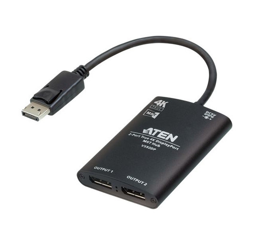 Aten VS92DP Video Splitter 2-Port True 4K resolution for dual output, up to 3840x2160@30 Hz, DisplayPort 1:2; HDCP 1.3 Compliant Aten VS92DP Video Splitter 2-Port True 4K resolution for dual output, up to 3840x2160@30 Hz, DisplayPort 1:2; HDCP 1.3 Compliant