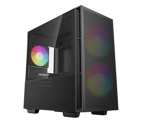 Deepcool CH360 Black Micro ATX Case, Tempered Glass Window, 1x USB 3.0, 1x USB-C, HD Audio, 2x 140mm ARGB and 1x 120mm ARGB Pre-installed Fans Deepcool CH360 Black Micro ATX Case, Tempered Glass Window, 1x USB 3.0, 1x USB-C, HD Audio, 2x 140mm ARGB and 1x 120mm ARGB Pre-installed Fans