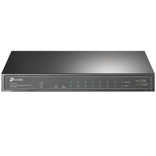TP-Link TL-SG1210P 10-Port Gigabit Desktop Switch with 8-Port PoE+ IGMP Snooping 1 Gigabit SFP Slot, Fanless