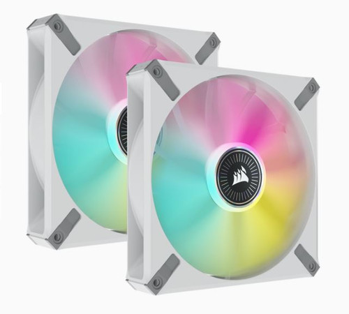 Corsair ML ELITE Series, ML140 RGB ELITE WHITE, 140mm Magnetic Levitation RGB Fan with AirGuide, Dual Pack with Lighting Node CORE (LS) Corsair ML ELITE Series, ML140 RGB ELITE WHITE, 140mm Magnetic Levitation RGB Fan with AirGuide, Dual Pack with Lighting Node CORE (LS)