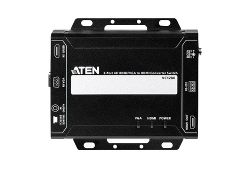 Aten Professional Converter Switch 2 Port 4K HDMI/VGA to HDMI Converter Switch, supports control via RS232 terminal or auto to new source Aten Professional Converter Switch 2 Port 4K HDMI/VGA to HDMI Converter Switch, supports control via RS232 terminal or auto to new source