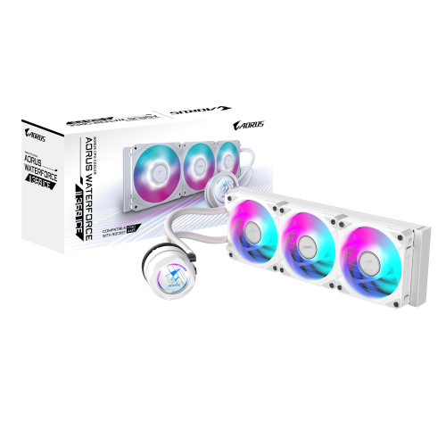 Gigabyte AORUS WATERFORCE II 360 ICE LCD display AIO liquid cooler, Intel 2066, 2011,1366,115x,1700, AMD TR4, AM5, AM4, sTRX4 Gigabyte AORUS WATERFORCE II 360 ICE LCD display AIO liquid cooler, Intel 2066, 2011,1366,115x,1700, AMD TR4, AM5, AM4, sTRX4